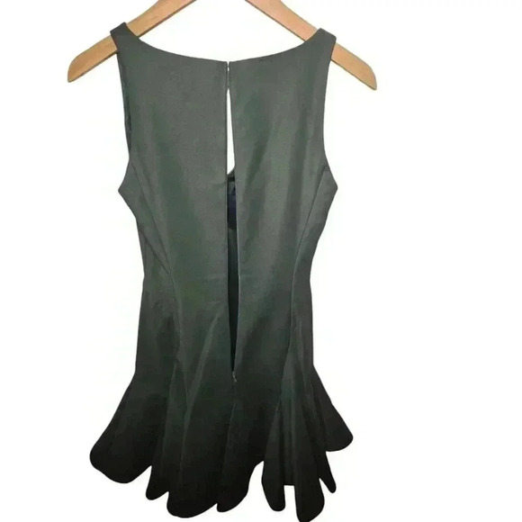 RL Sleeveless Asymetrical V Neck Swing Dress Tool Fern Green-Size 2 - Picture 8 of 16